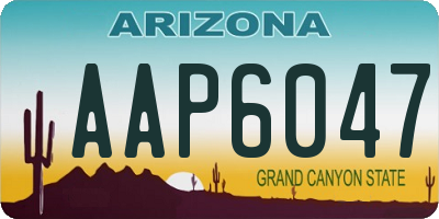 AZ license plate AAP6047