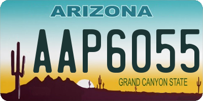 AZ license plate AAP6055