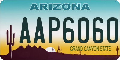 AZ license plate AAP6060