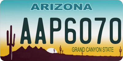 AZ license plate AAP6070