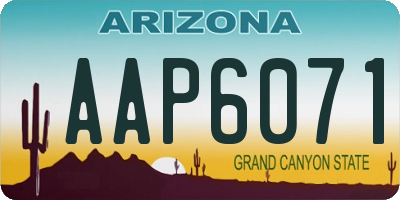 AZ license plate AAP6071