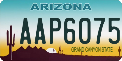 AZ license plate AAP6075