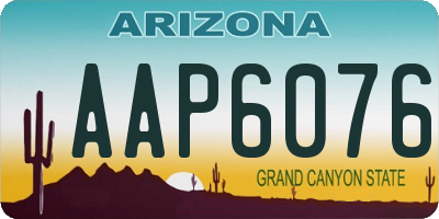 AZ license plate AAP6076