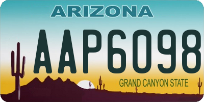 AZ license plate AAP6098