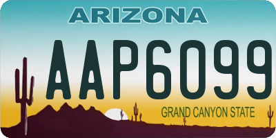 AZ license plate AAP6099