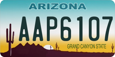 AZ license plate AAP6107