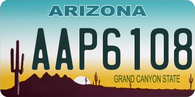AZ license plate AAP6108