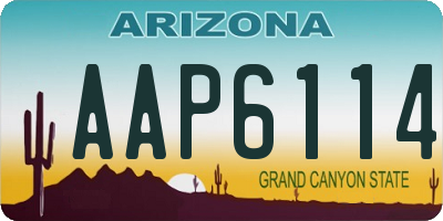 AZ license plate AAP6114