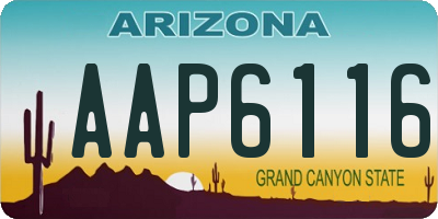 AZ license plate AAP6116