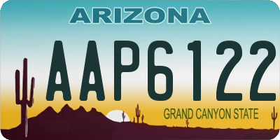 AZ license plate AAP6122