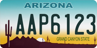 AZ license plate AAP6123