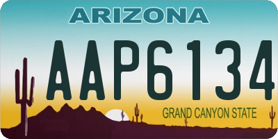 AZ license plate AAP6134