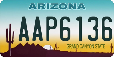 AZ license plate AAP6136