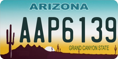 AZ license plate AAP6139