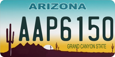 AZ license plate AAP6150