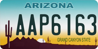 AZ license plate AAP6163