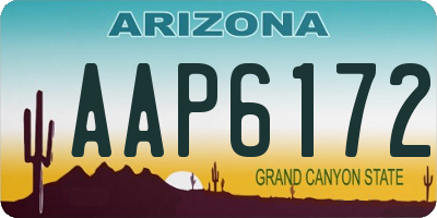 AZ license plate AAP6172