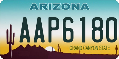 AZ license plate AAP6180