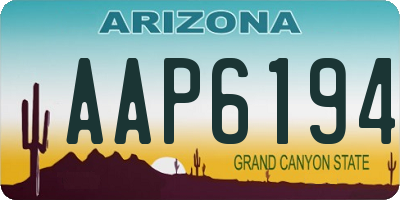 AZ license plate AAP6194