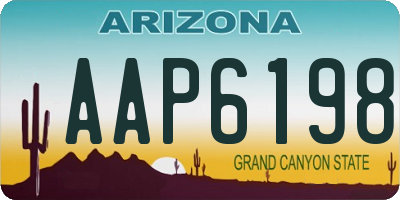 AZ license plate AAP6198