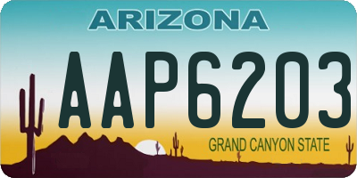 AZ license plate AAP6203