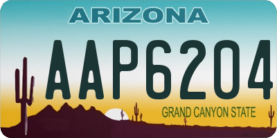 AZ license plate AAP6204