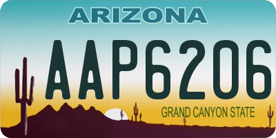 AZ license plate AAP6206