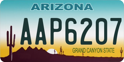 AZ license plate AAP6207