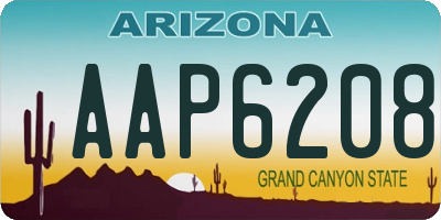 AZ license plate AAP6208