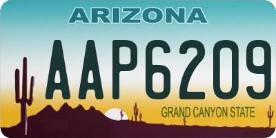 AZ license plate AAP6209