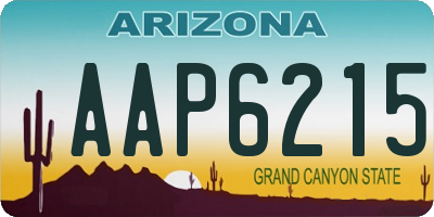 AZ license plate AAP6215