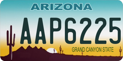 AZ license plate AAP6225