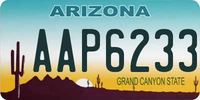 AZ license plate AAP6233