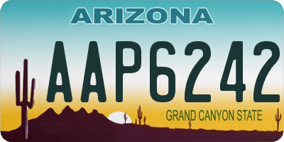 AZ license plate AAP6242