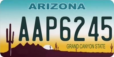 AZ license plate AAP6245