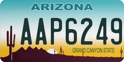 AZ license plate AAP6249