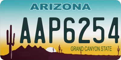 AZ license plate AAP6254