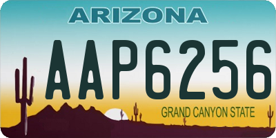 AZ license plate AAP6256