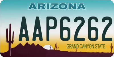 AZ license plate AAP6262