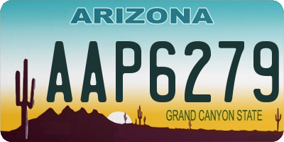 AZ license plate AAP6279