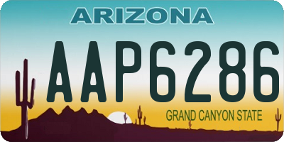 AZ license plate AAP6286