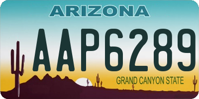 AZ license plate AAP6289