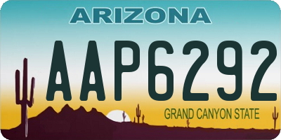 AZ license plate AAP6292