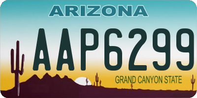 AZ license plate AAP6299