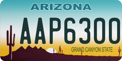 AZ license plate AAP6300