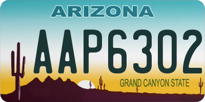 AZ license plate AAP6302