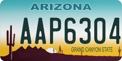 AZ license plate AAP6304