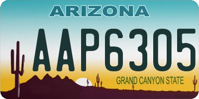 AZ license plate AAP6305