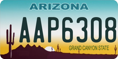 AZ license plate AAP6308