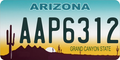AZ license plate AAP6312